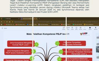 Tingkatkan Profesionalisme dan Akuntabilitas, Staf Bawaslu Kabupaten Tegal Ikuti Pelatihan PBJP Level 1 LKPP