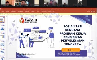 Bawaslu Kabupaten Tegal Hadiri Sosialisasi Pendidikan Penyelesaian Sengketa Bawaslu Jateng