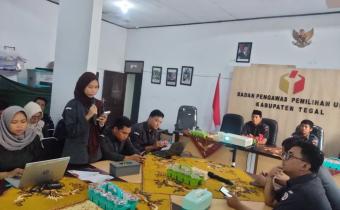 Bawaslu Kabupaten Tegal Gelar Bimtek Penerimaan Laporan Dugaan Pelanggaran Pemilu