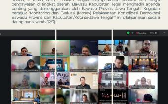 Perkuat Pilar Demokrasi, Bawaslu Kabupaten Tegal Ikuti Monev Konsolidasi Se-Jawa Tengah
