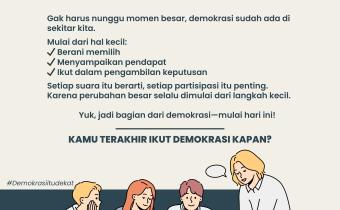 Demokrasi Itu Gak Jauh! : Bawaslu Kabupaten Tegal Ajak Masyarakat Aktif Berpartisipasi