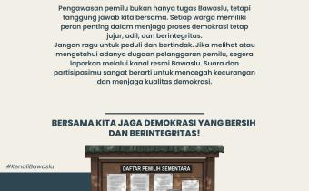 Jangan Diam! Bawaslu Ajak Masyarakat Aktif Awasi Pemilu