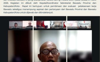 PERKUAT KOORDINASI PASCA CUTI BERSAMA IDUL FITRI, BAWASLU KAB. TEGAL IKUTI RAPAT PEMBINAAN DAN EVALUASI BAWASLU RI