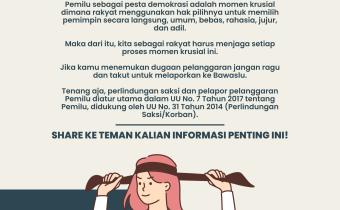 “Jangan Takut! Bawaslu Tegaskan Pelapor Pelanggaran Pemilu Dilindungi Undang-Undang”