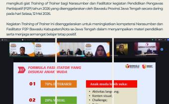 Bikin Metode Belajar Pengawasan Pemilu Lebih “Gen Z”, Bawaslu Kabupaten Tegal Ikuti Training of Trainer P2P Jawa Tengah