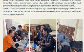 Bawaslu Kabupaten Tegal Jalin Koordinasi dan Diskusi Kepemiluan Bersama Partai Buruh