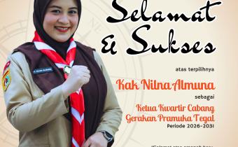 Bawaslu Kabupaten Tegal Ucapkan Selamat atas Terpilihnya Nilna Almuna sebagai Ketua Kwarcab Gerakan Pramuka Kabupaten Tegal