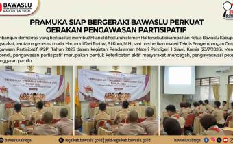 Bawaslu Kabupaten Tegal Dorong Peran Strategis Pramuka dalam Memperkuat Gerakan Pengawasan Partisipatif
