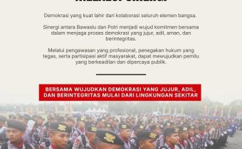 Bawaslu Kabupaten Tegal Publikasikan Pesan Sinergi Bawaslu dan Polri untuk Perkuat Demokrasi Berkualitas