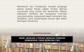 Bawaslu Kabupaten Tegal Publikasikan Edukasi Hari Pustakawan, Dorong Literasi untuk Membangun Demokrasi Cerdas