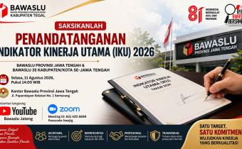 Perkuat Akuntabilitas Kinerja, Bawaslu Jateng dan 35 Kabupaten/Kota Tandatangani Indikator Kinerja Utama (IKU) 2026