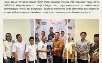 Bawaslu Kabupaten Tegal Perkuat Koordinasi dengan PSI, Dorong Pemutakhiran Data Partai Politik