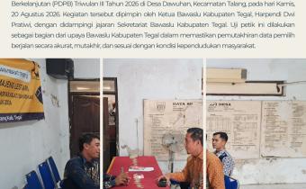 Bawaslu Kabupaten Tegal Pastikan Data Pemilih Akurat melalui Uji Petik PDPB Triwulan III