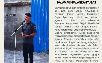 Bawaslu Kabupaten Tegal Sampaikan Apresiasi dan Duka atas Gugurnya Tiga ASN dalam Menjalankan Tugas Negara