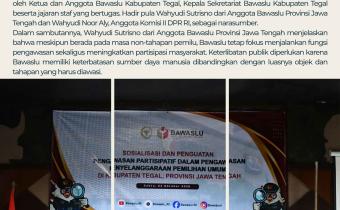 Bawaslu Kabupaten Tegal Perkuat Pengawasan Partisipatif untuk Pemilu Berintegritas