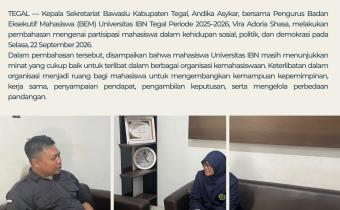 Konsolidasi Demokrasi Bawaslu Kabupaten Tegal Bahas Partisipasi Mahasiswa dalam Kehidupan Demokrasi Bersama BEM Universitas IBN