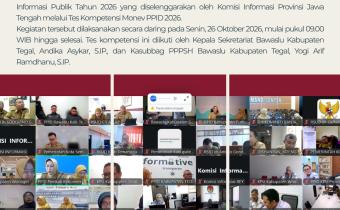 Bawaslu Kabupaten Tegal Ikuti Tes Kompetensi Monev PPID 2026