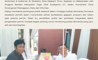 Bawaslu Kabupaten Tegal Gelar Konsolidasi Demokrasi, Bahas Penguatan Politik Elektoral